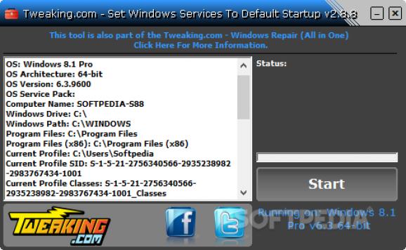 Set Windows Services To Default Startup screenshot