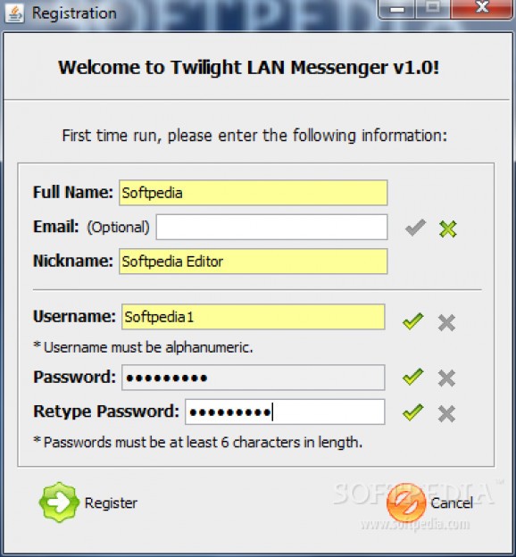 Twilight LAN Messenger screenshot