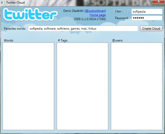 Twitter Cloud screenshot