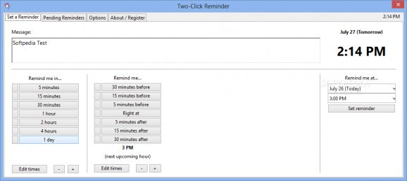 Two-Click Reminder screenshot