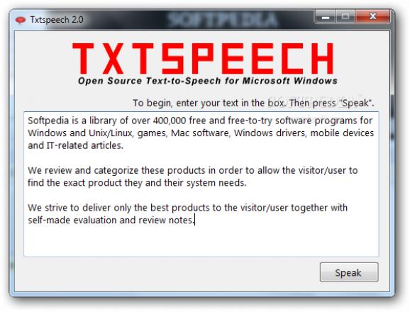 Txtspeech Portable screenshot
