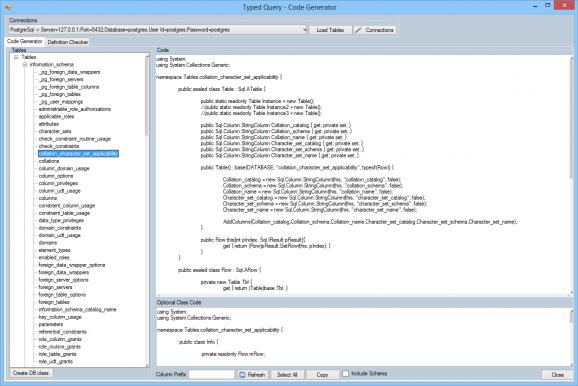 Typed Query - Code Generator screenshot