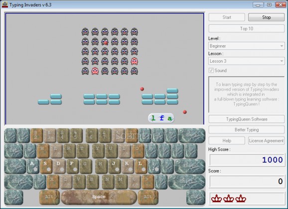 Typing Invaders screenshot
