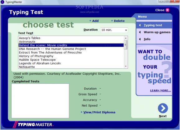 TypingMaster Typing Test screenshot