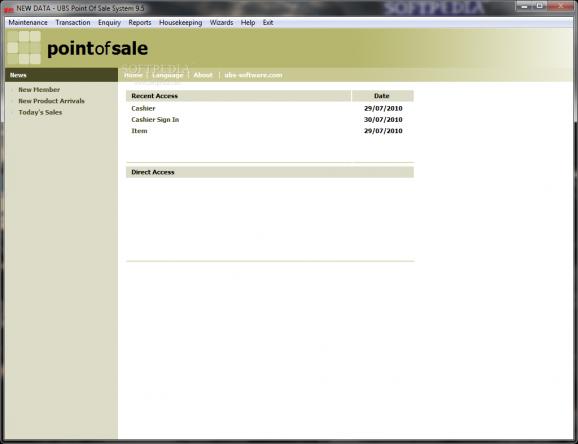 UBS Point of Sale System screenshot