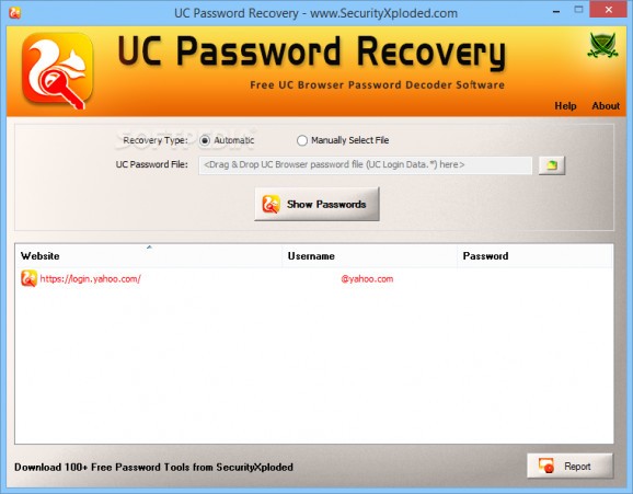 UC Password Recovery screenshot