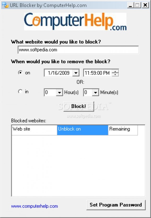 URL Blocker screenshot