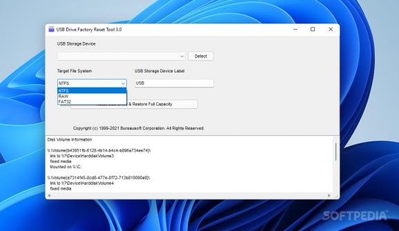 USB Drive Factory Reset Tool screenshot