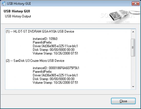 USB History GUI screenshot