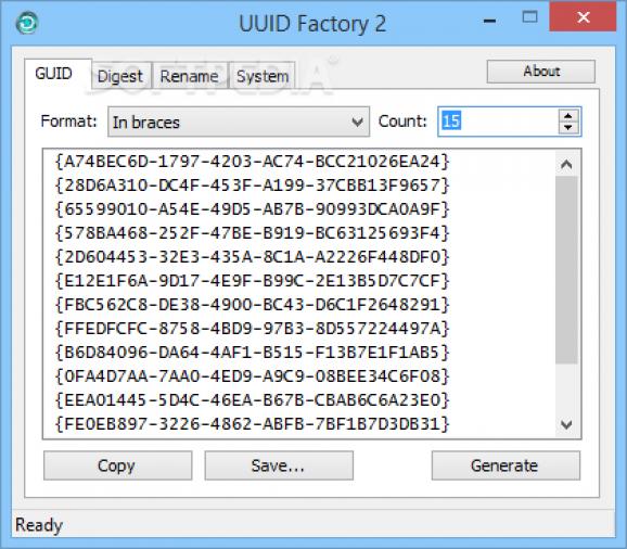UUID Factory screenshot