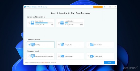UltFone Windows Data Recovery screenshot