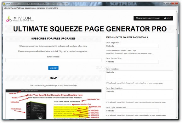 Ultimate Squeeze Page Generator Pro screenshot