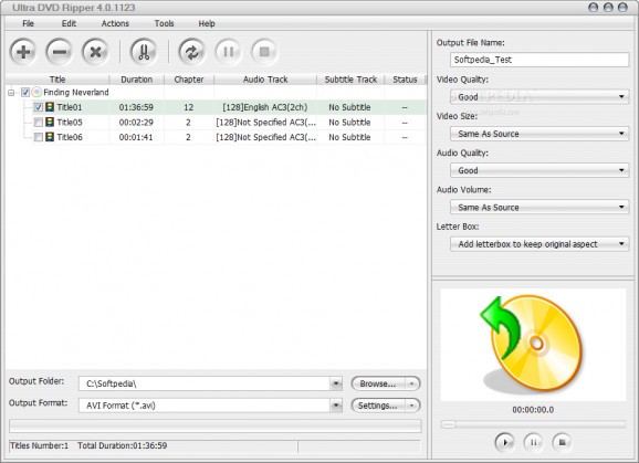 Ultra DVD Ripper screenshot