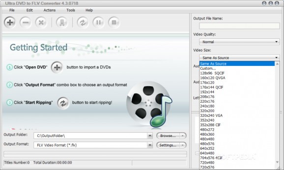 Ultra DVD to FLV Converter screenshot