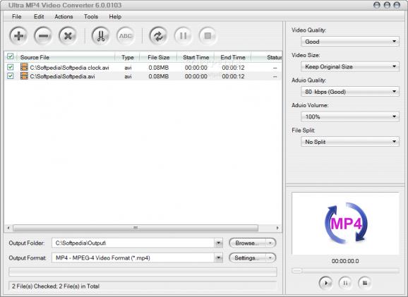 Ultra MP4 Video Converter screenshot