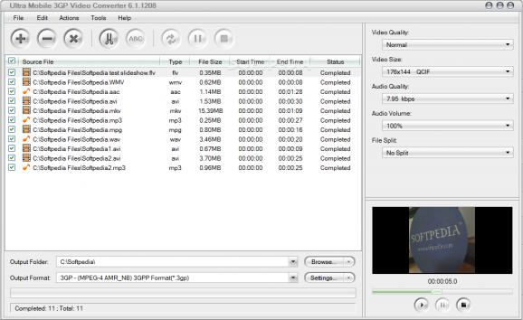 Ultra Mobile 3GP Video Converter screenshot