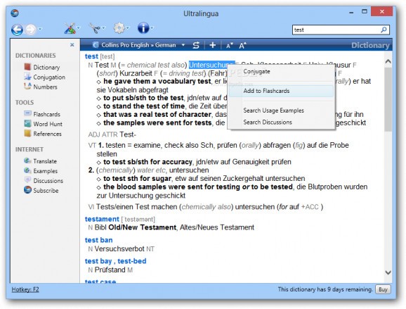 Ultralingua German-English Collins Pro Dictionary screenshot