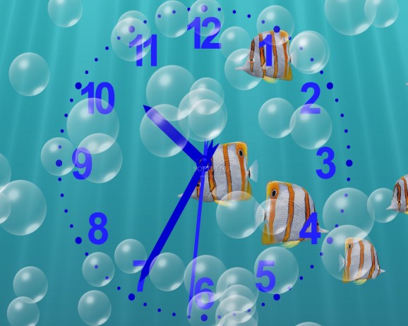 Underwater Bubble Clock Screensaver screenshot
