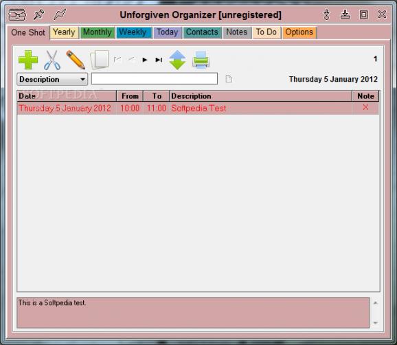 Unforgiven Organizer screenshot