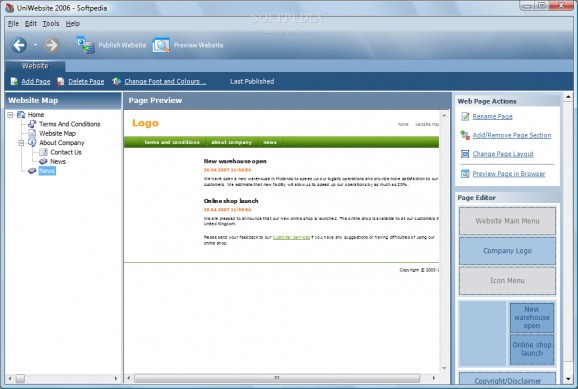 UniWebsite 2006 screenshot