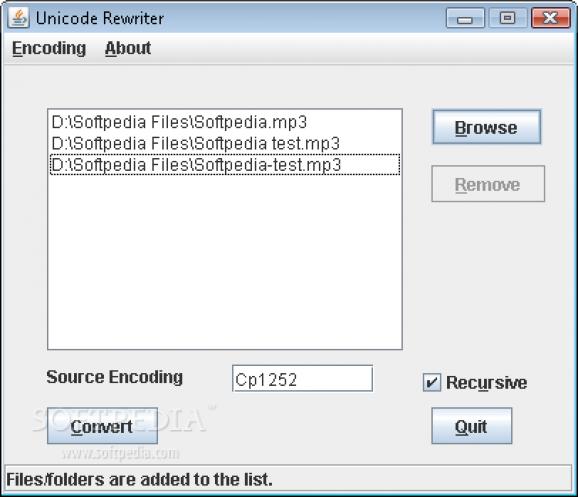 Unicode Rewriter screenshot