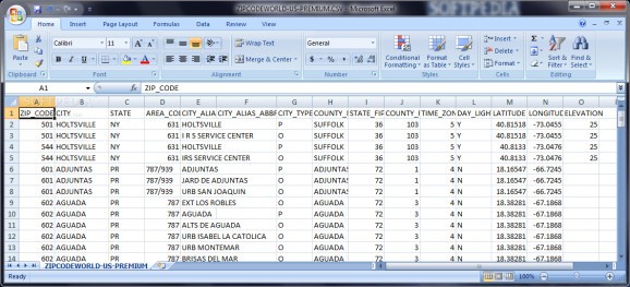United States ZIP Code Database (Premium Edition) screenshot