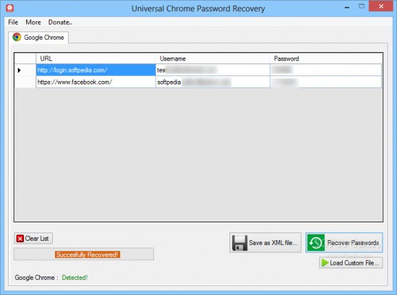 Universal Chrome Password Recovery screenshot
