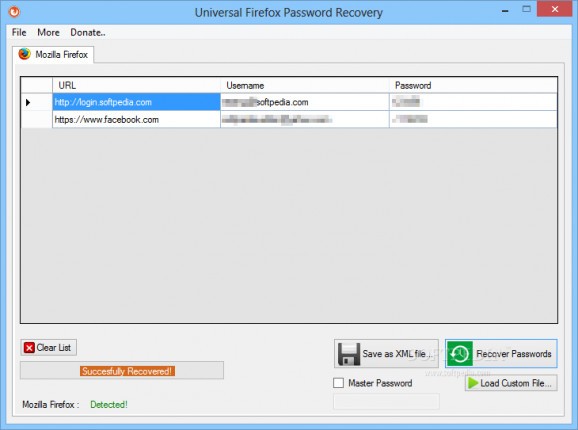 Universal Firefox Password Recovery screenshot