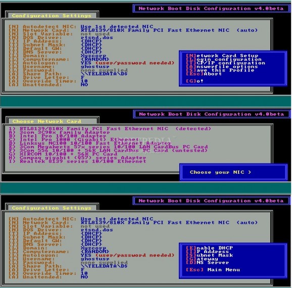 Universal Network Boot Disk screenshot