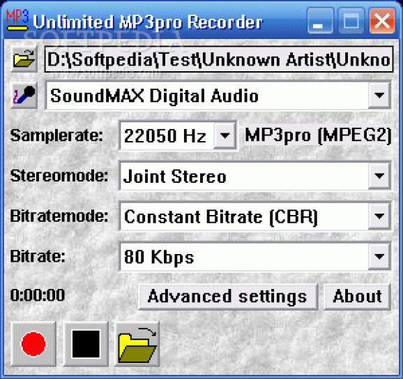 Unlimited MP3pro Recorder screenshot