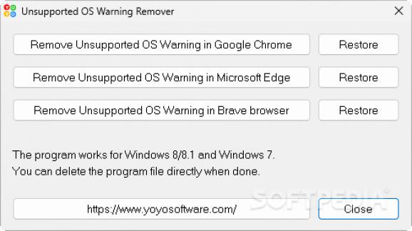 Unsupported OS Warning Remover screenshot