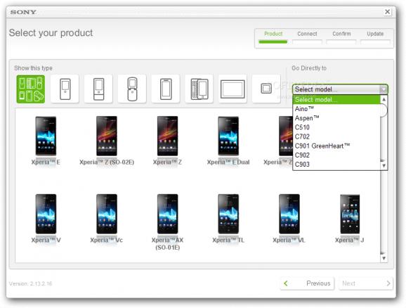 Sony Ericsson Update Service screenshot
