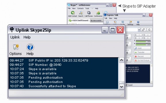 Uplink Skype to SIP Adapter screenshot