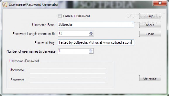 Username/Password Generator screenshot
