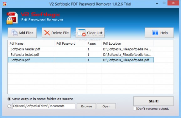 V2 Softlogic PDF Password Remover screenshot