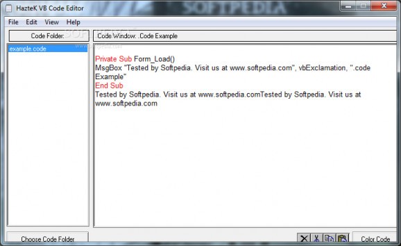 VB Code Editor screenshot