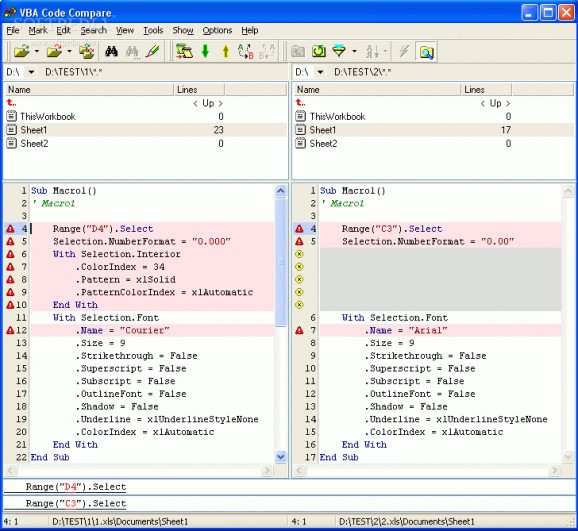 VBA Code Compare screenshot