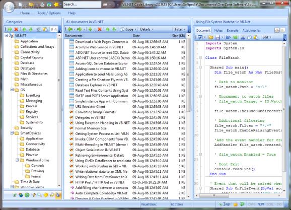 VB.NET Code Library screenshot