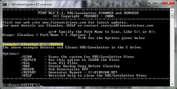 VBS/LoveLetter Scanner and Remover screenshot