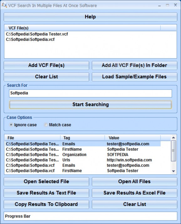 VCF Search In Multiple Files At Once Software screenshot