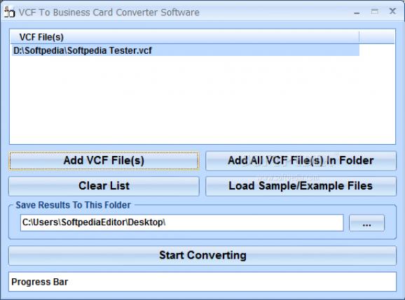 VCF To Business Card Converter Software screenshot