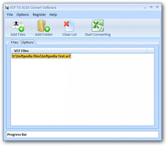 VCF To XLSX Convert Software screenshot