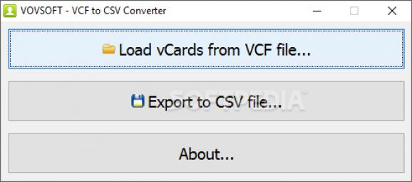 VOVSOFT - VCF to CSV Converter screenshot