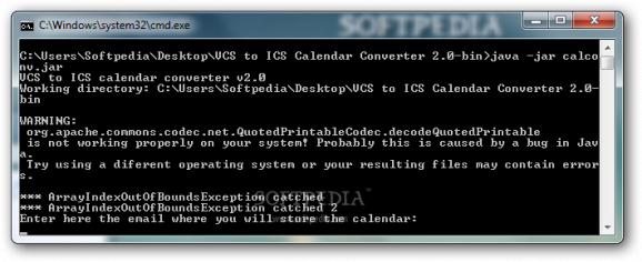 VCS to ICS Calendar Converter screenshot