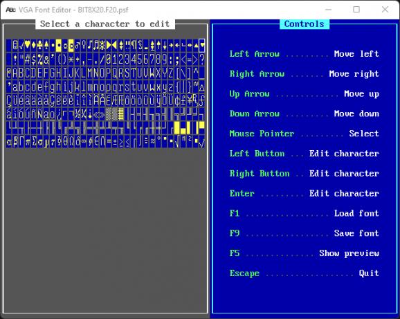 VGA Font Editor screenshot