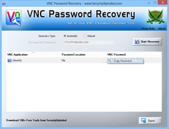 VNC Password Recovery screenshot
