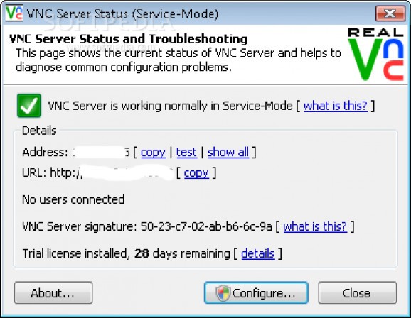 VNC Personal Edition for Windows screenshot
