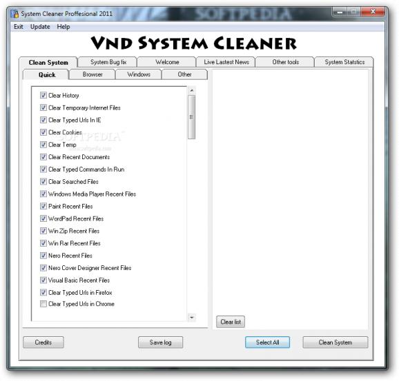 System Cleaner Professional (formerly VND System Cleaner) screenshot