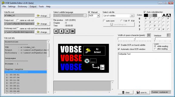VOB Subtitle Editor screenshot