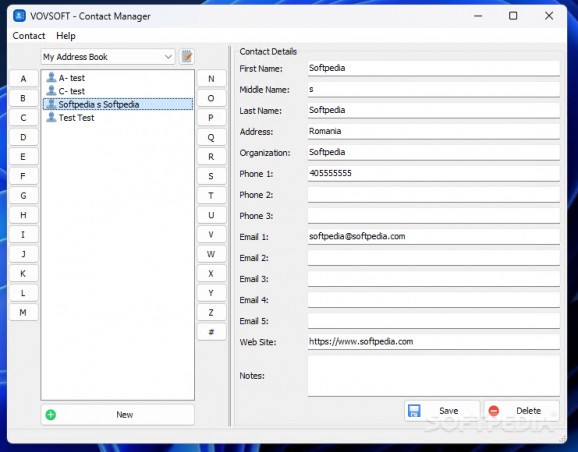 VOVSOFT - Contact Manager screenshot